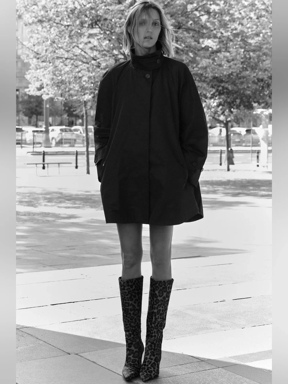 Zara ZW Collection Hooded Parka Jacket Plaid Lined S NWT